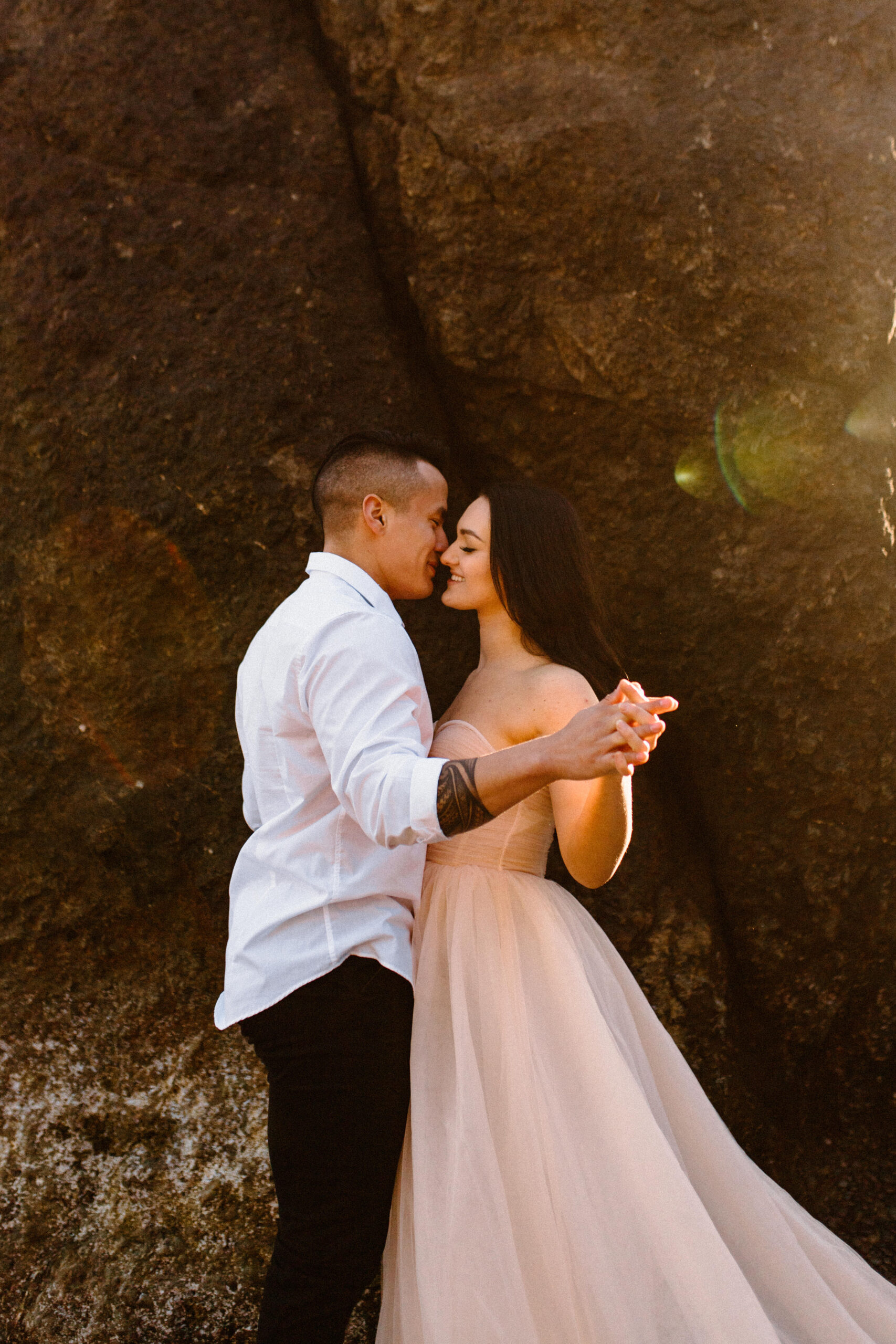Ruby Beach Elopement with bohemian colors and florals