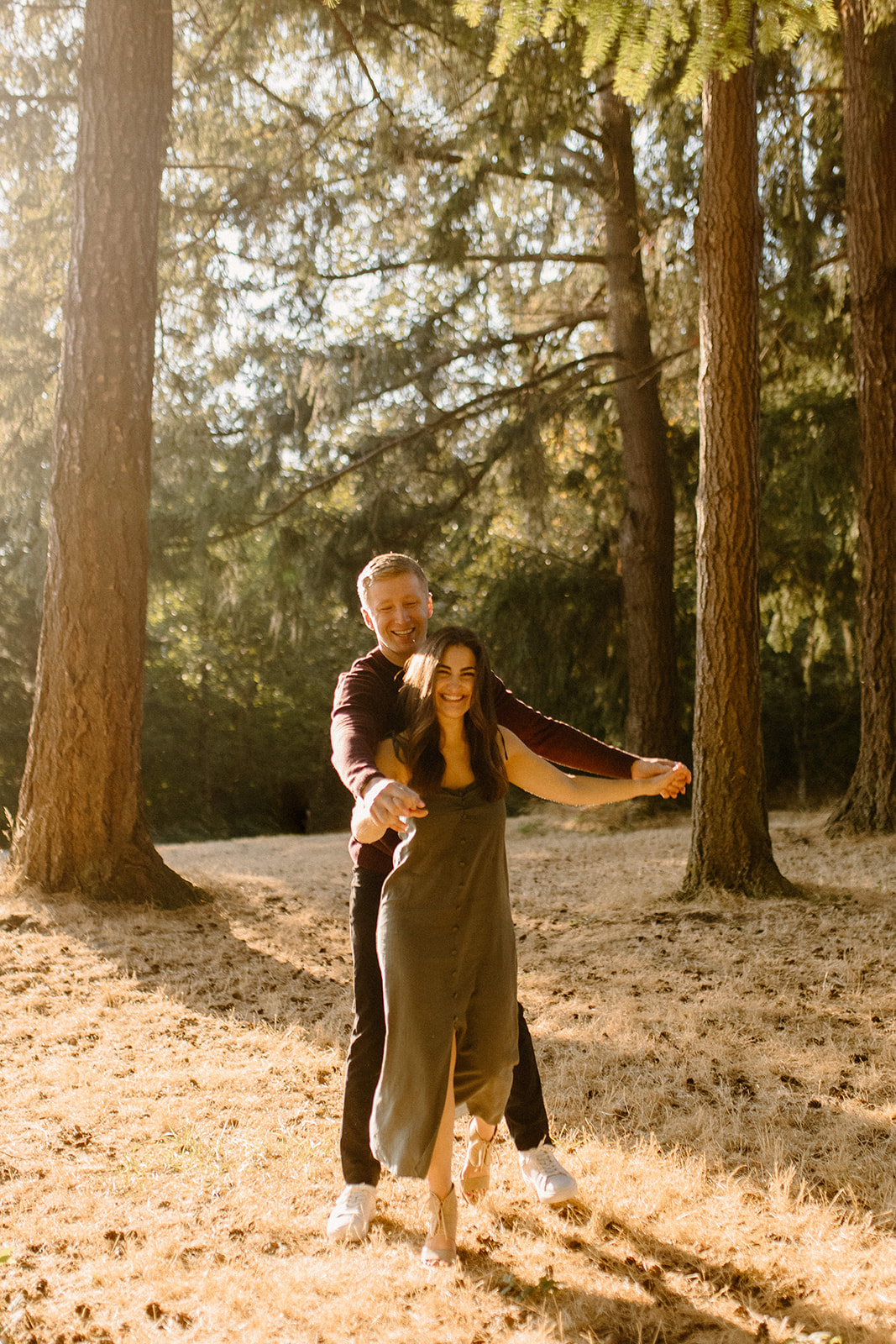 Fun outdoor engagement session taken by Washington Engagement Photographer