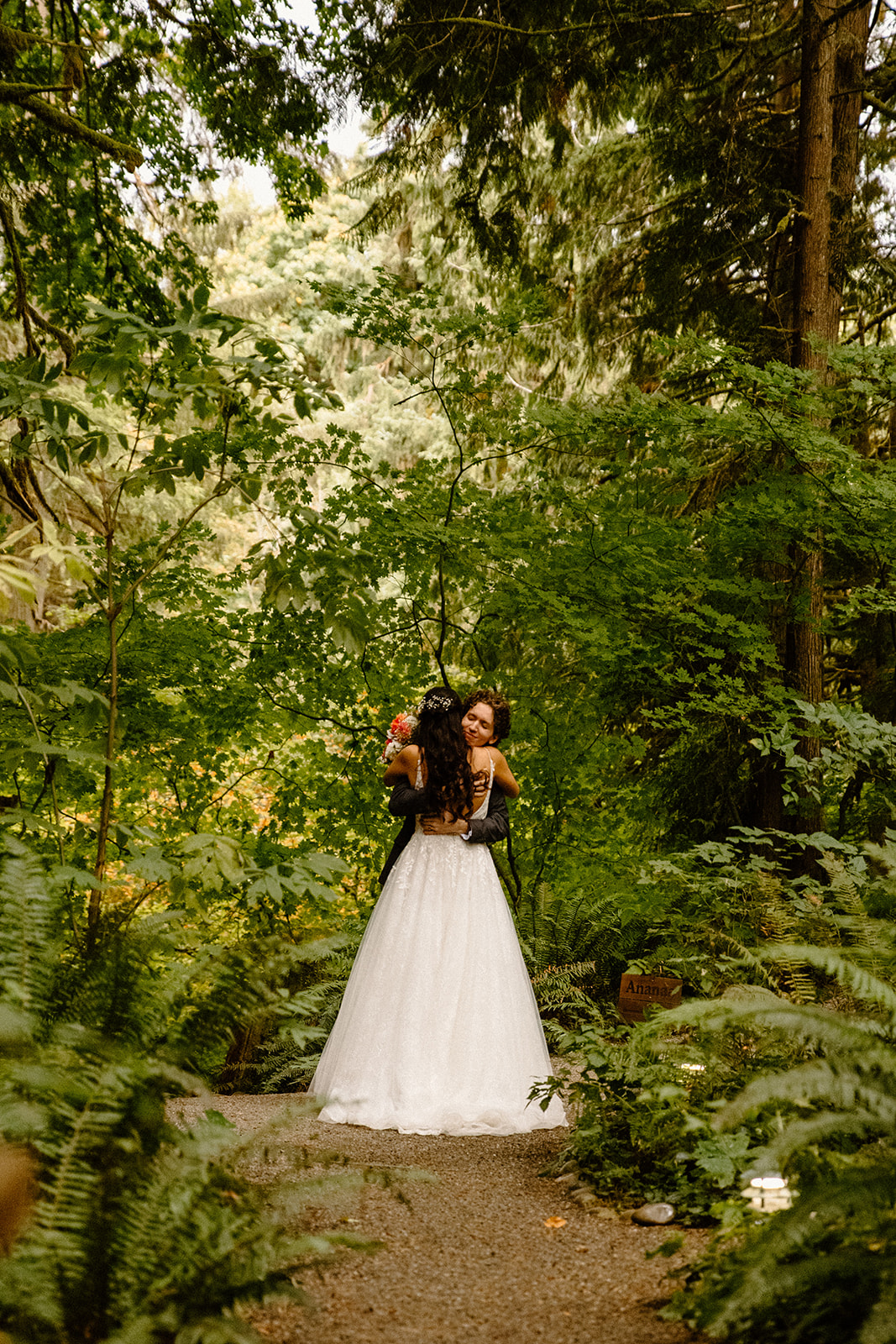 Beautiful Bride and Groom Getting Married At Treehouse Point in Fall City Washington