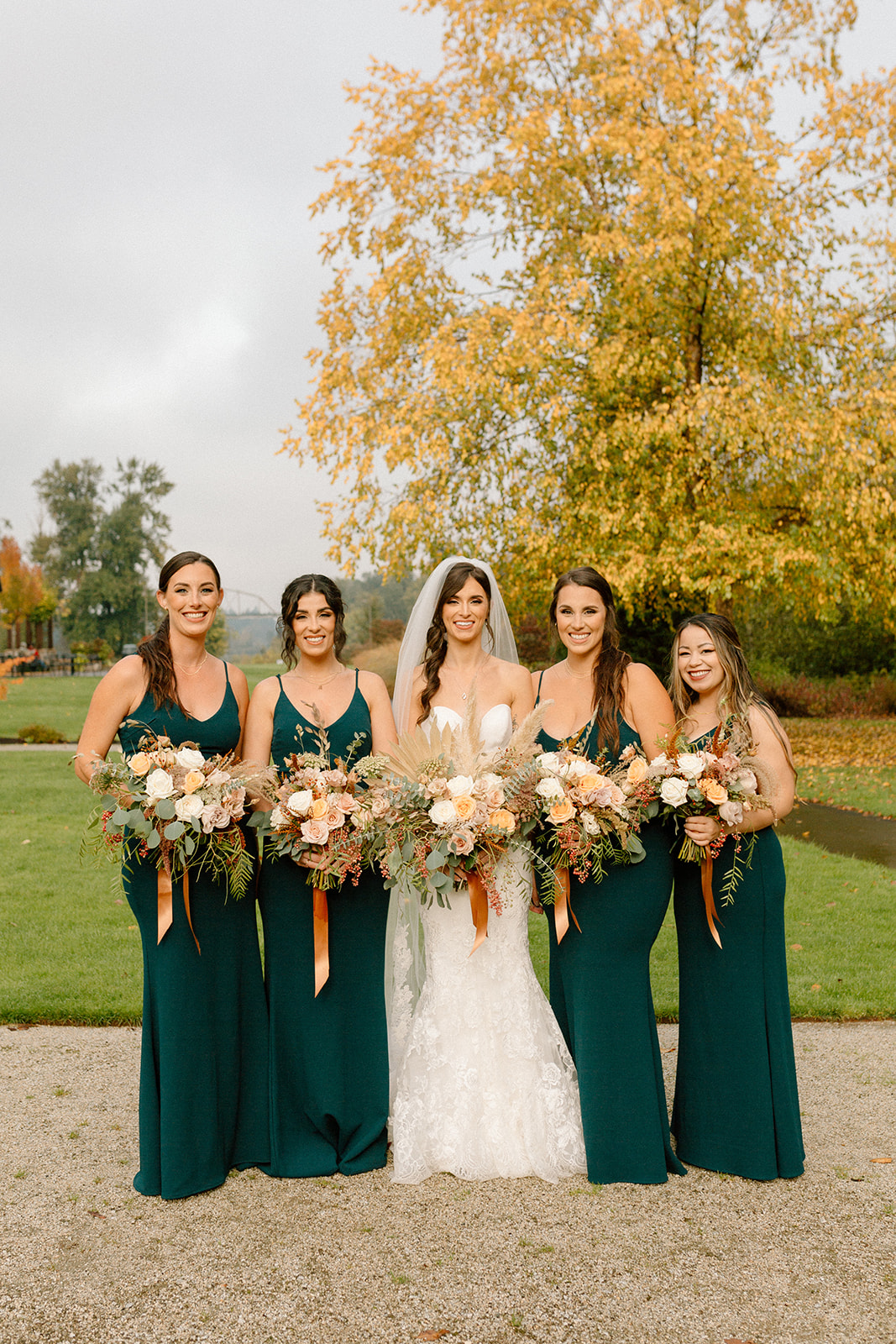 Outdoor Wedding Day with golden hour photos captured by PNW Wedding Photographer