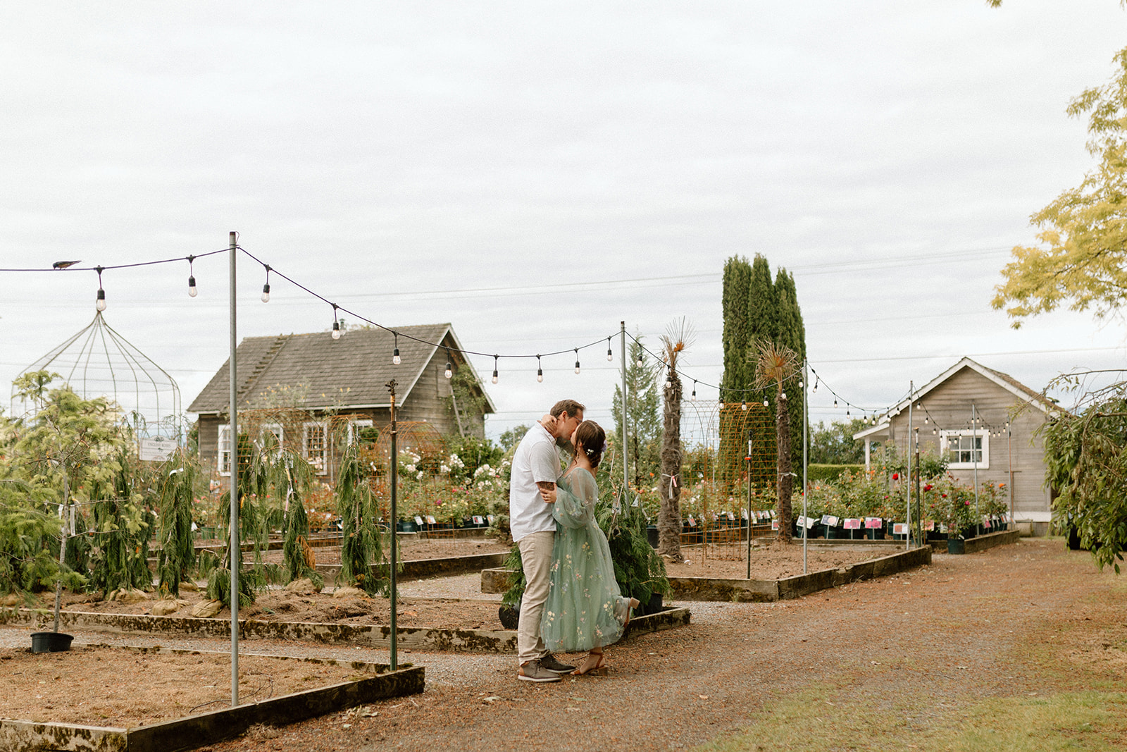 Garden wedding in at Christiansons Nursery with Elegant and simple wedding decor