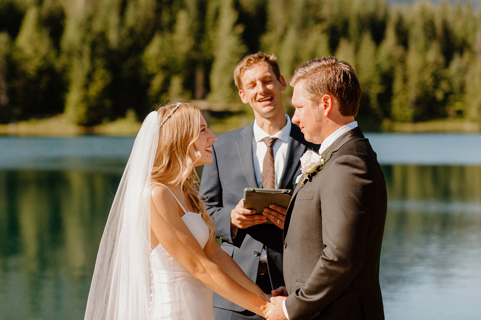 Gold Creek Pond elopement in Washington with beautiful decor and forest vibes