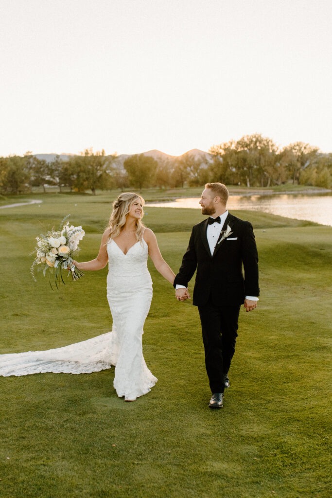 bride and groom country Colorado wedding portraits 