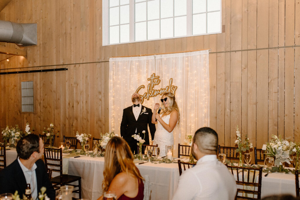 bride making a wedding day speech
