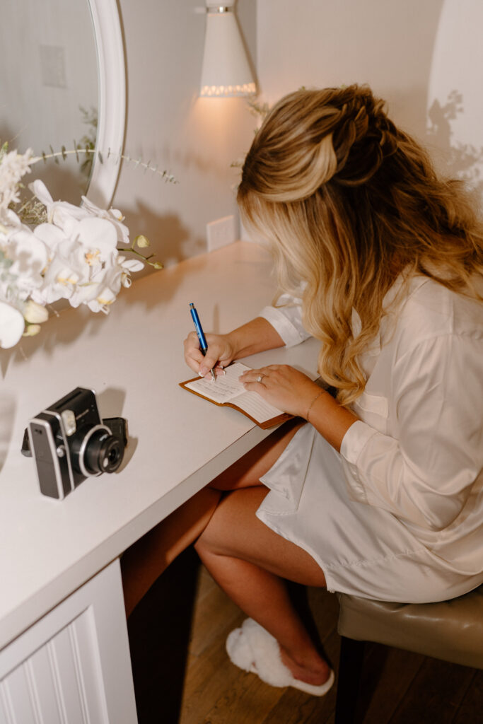 bride writing vows