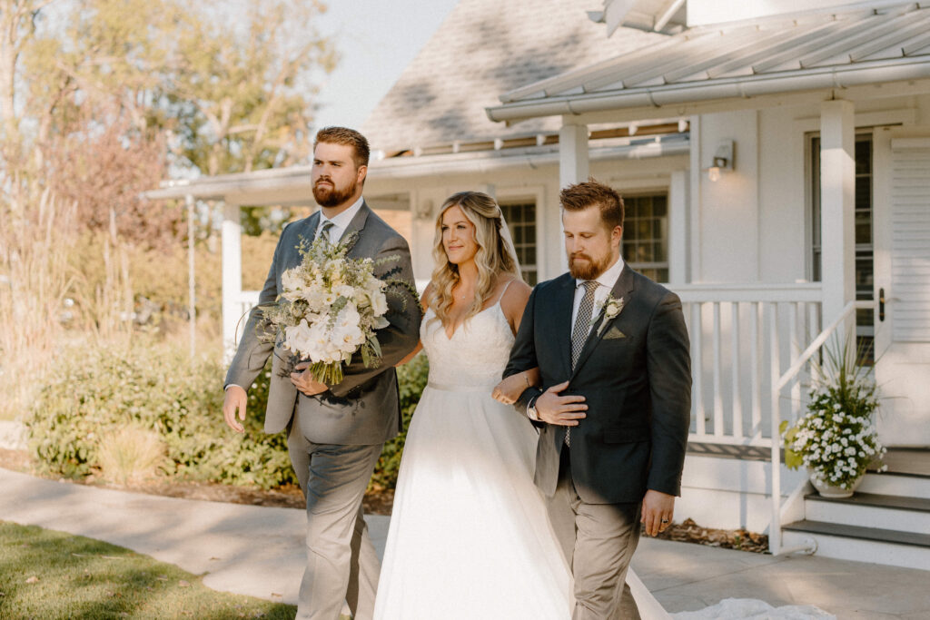 bide walking down the aisle with brothers