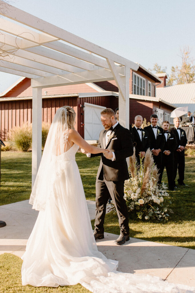 bride and groom country classic wedding ceremony