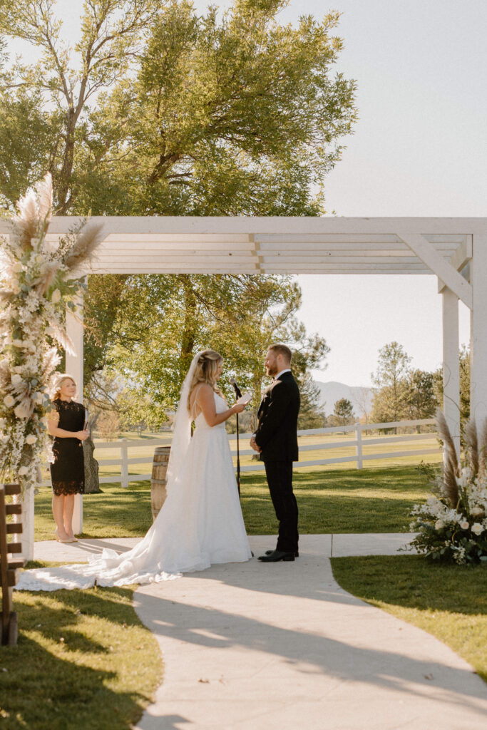 bride reading vows