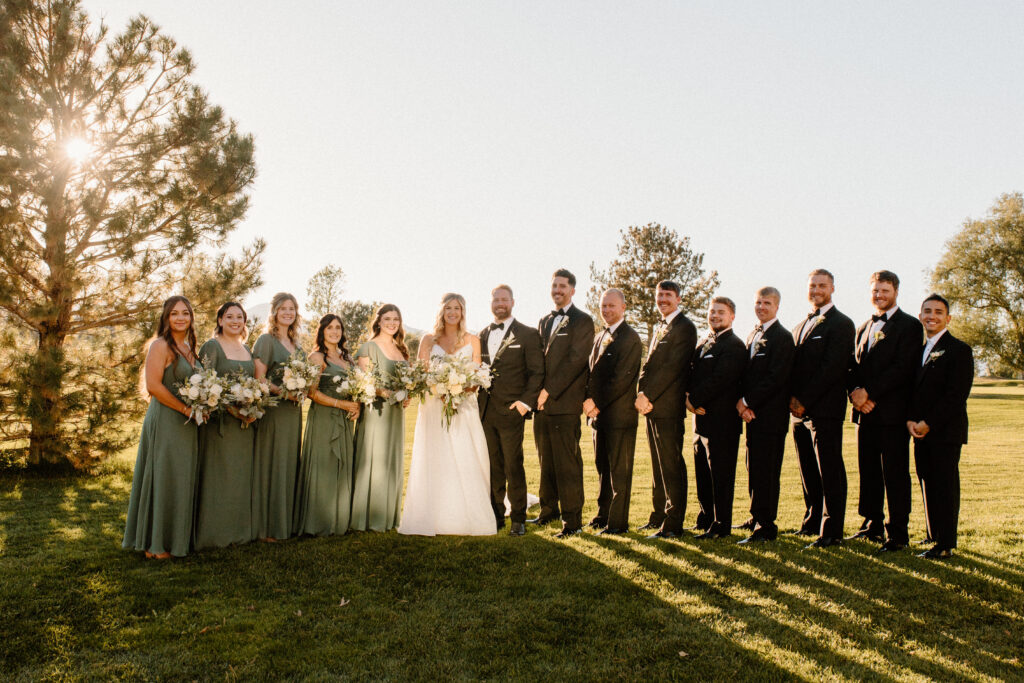 Country Colorado wedding party photo