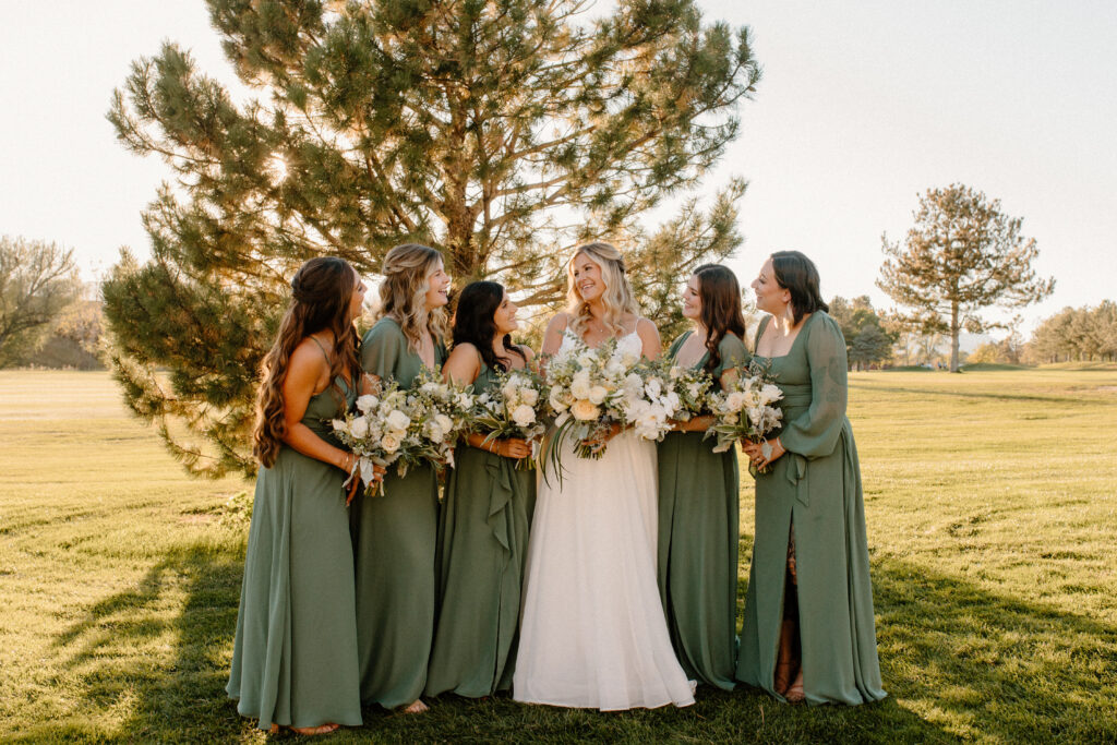 Country Colorado wedding bridesmaids photo