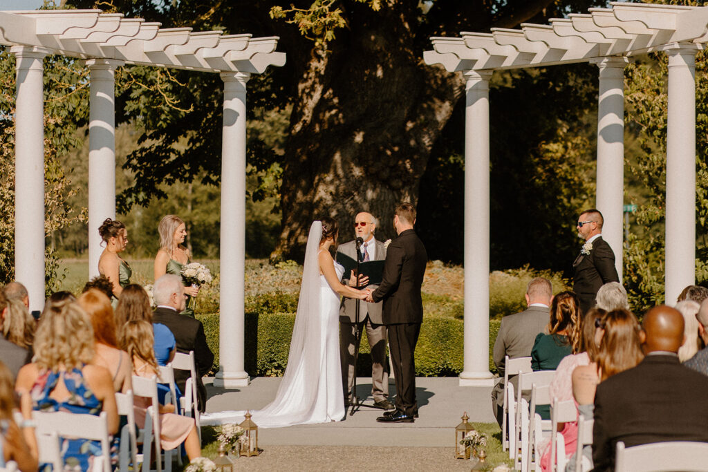 bride and groom stilly brook farms wedding ceremony