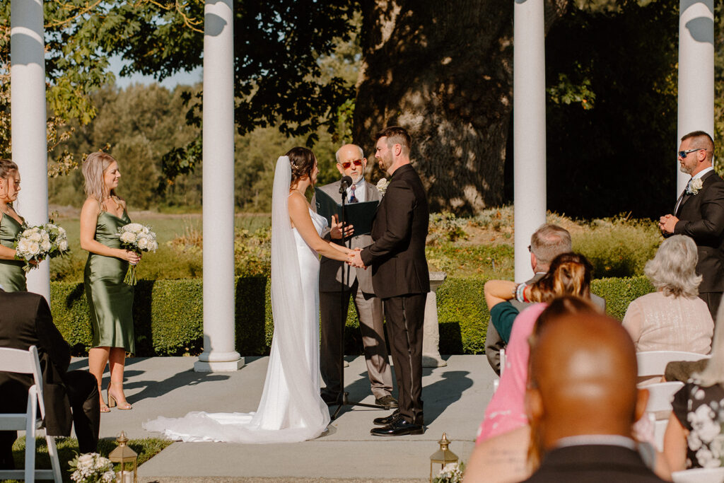 bride and groom stilly brook farms wedding ceremony