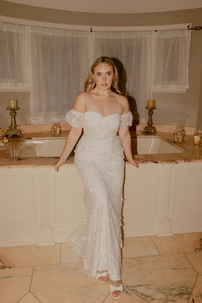 Laurel Creek Manor Garden Wedding Venue pink bathroom