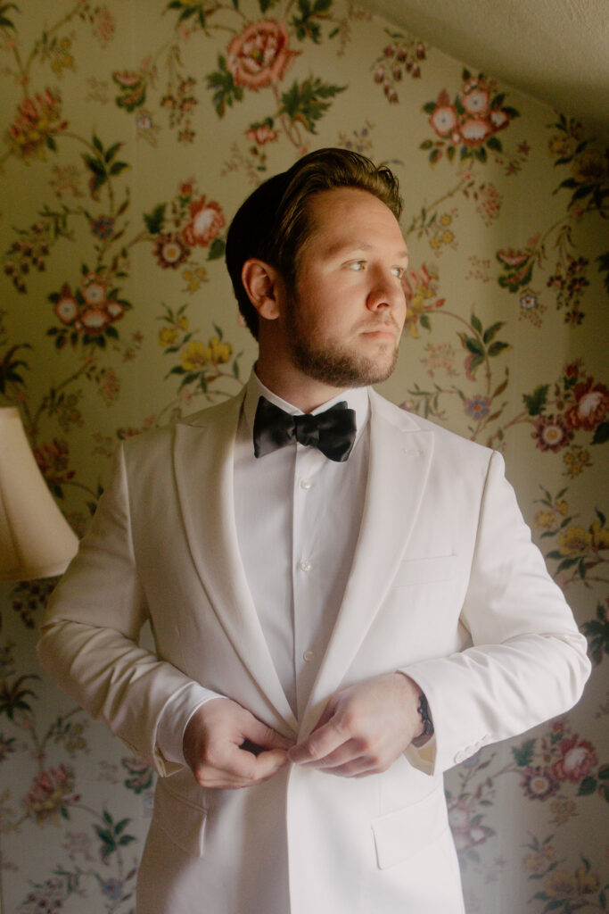Laurel Creek Manor Garden Wedding Venue groom getting ready