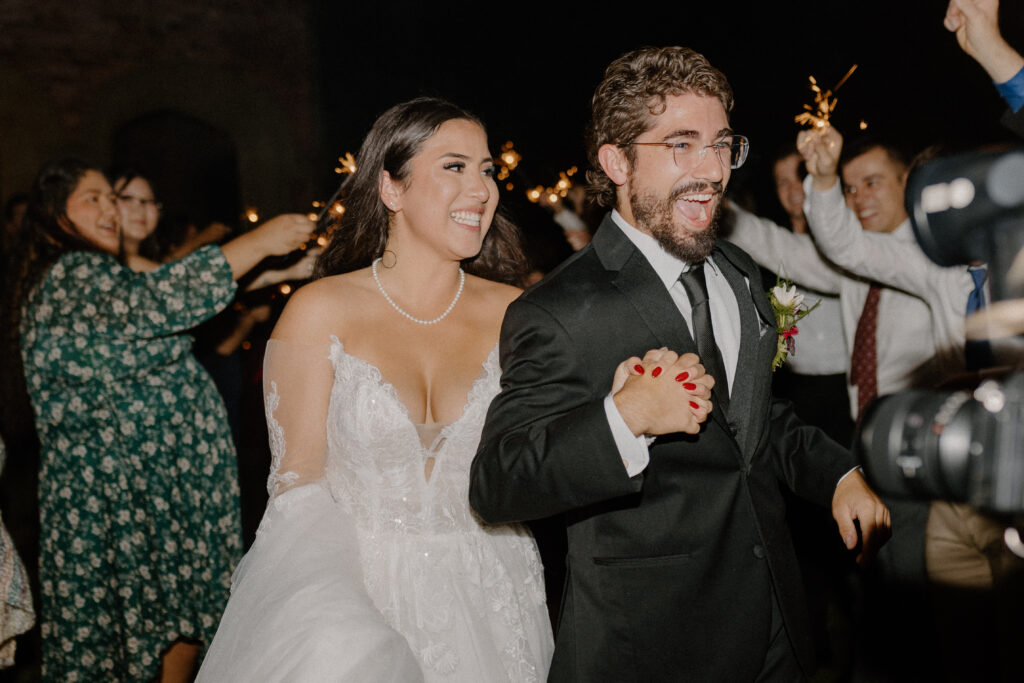 Thornewood Castle Garden Wedding Venue sparkler exit