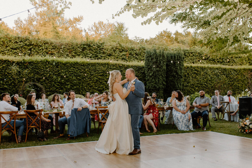 Briarwood Estate Garden Wedding Venue first dance