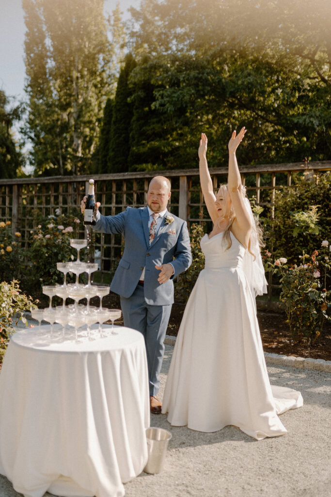 Briarwood Estate Garden Wedding Venue champagne tower