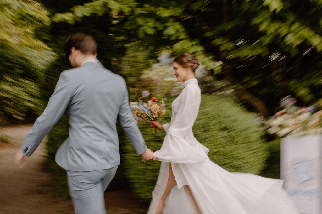 Fox Hollow Garden Wedding Venue bride and groom portraits