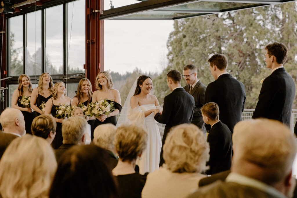 winter wedding ceremony at olsen mansion