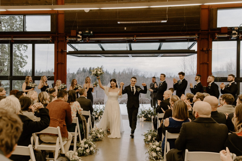 winter wedding ceremony at olsen mansion