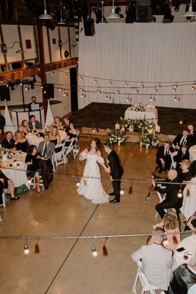 first dance winter Wedding reception at the Olsen Mansion