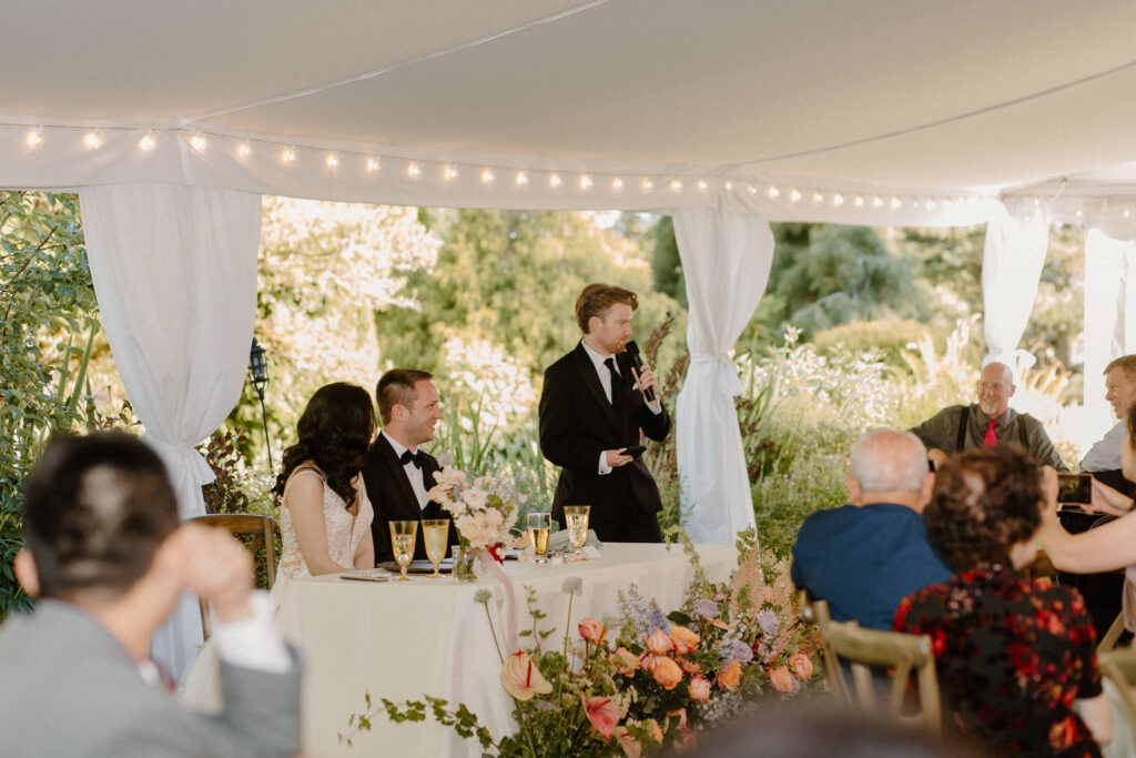 Garden wedding speeches from family