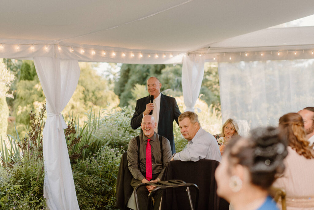 Garden wedding speeches from family