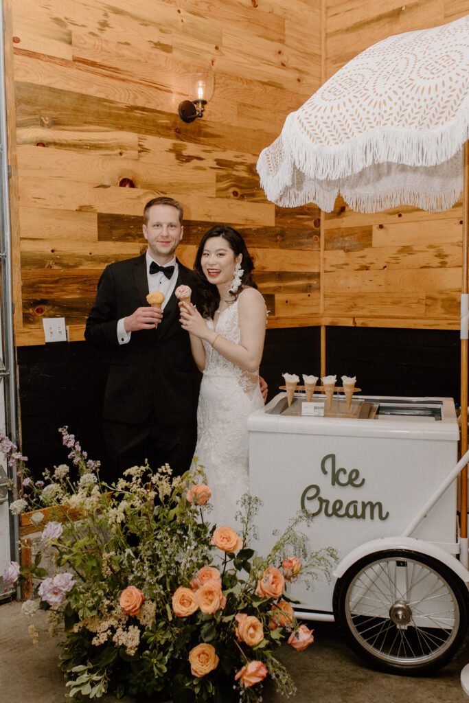 Garden wedding ice cream cart