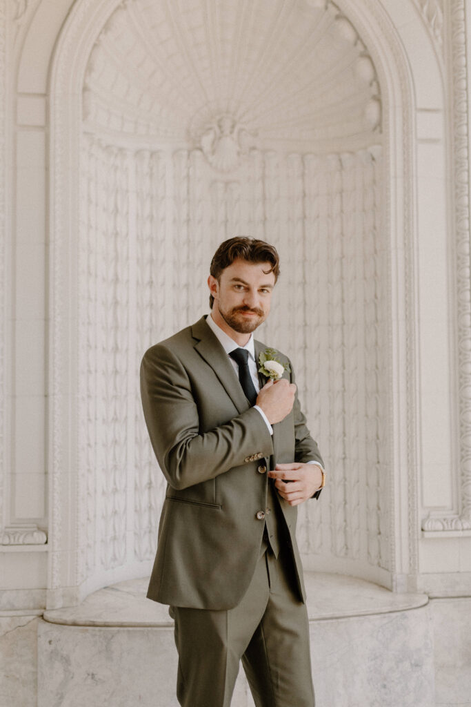 Groom wedding portraits