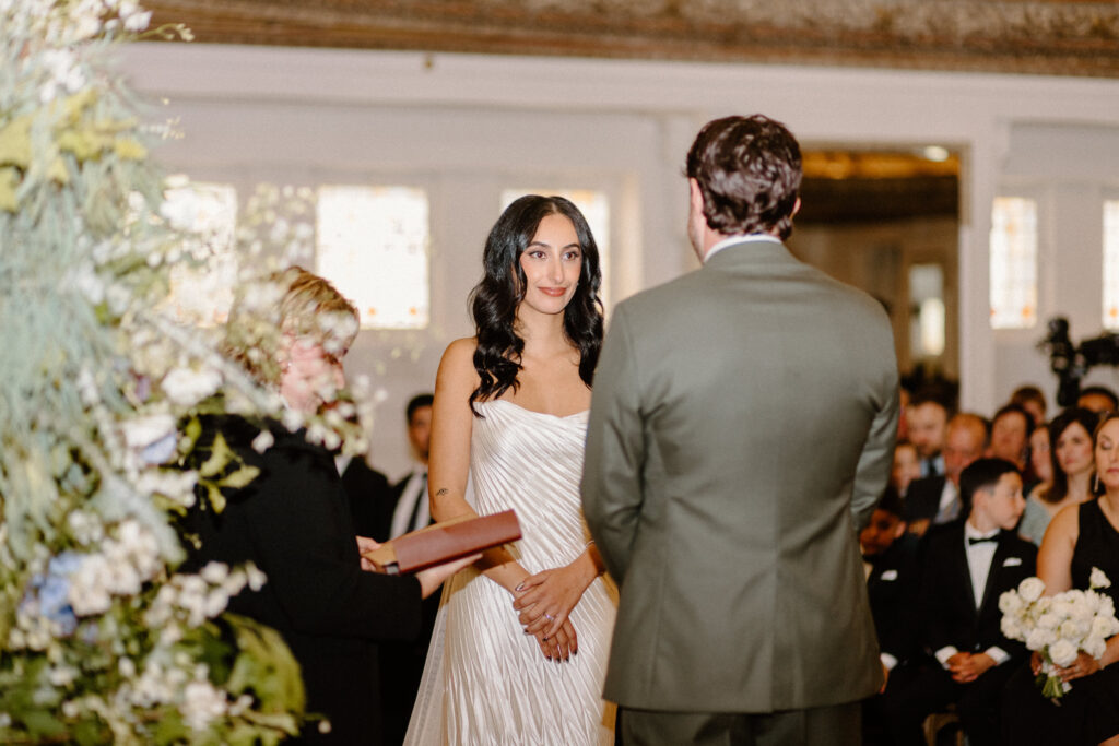 Bride and groom at the alter for their wedding ceremony