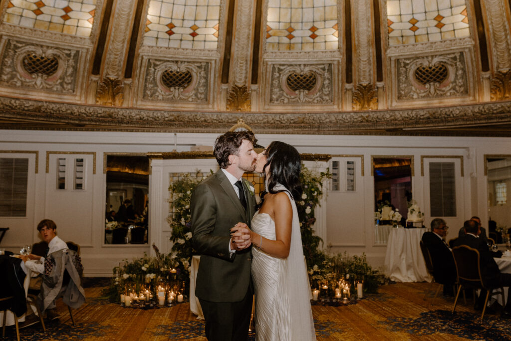 bride and groom first dance at the Arctic Club