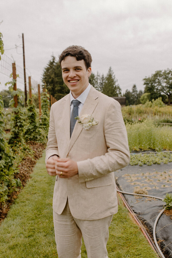 Jardin De Sol Garden Wedding Venue groom portrait