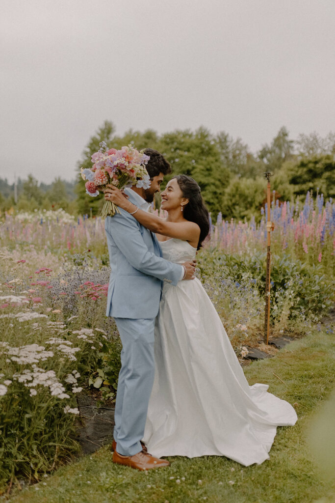 Pine Creek Nursery Garden Wedding Venue Bride and Groom Portraits 