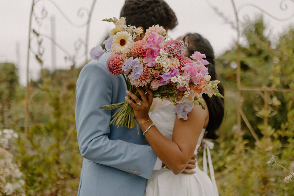Pine Creek Nursery Garden Wedding Venue Bride and Groom Portraits 