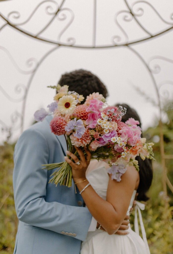Pine Creek Nursery Garden Wedding Venue Bride and Groom Portraits 